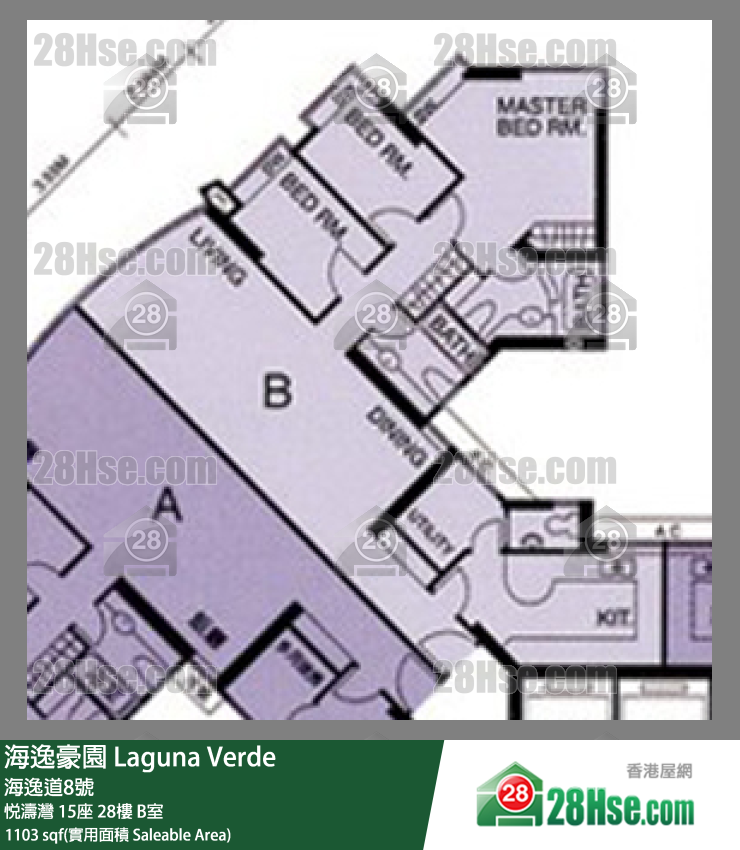 海逸豪園 悅濤灣15座28樓 B室 平面圖