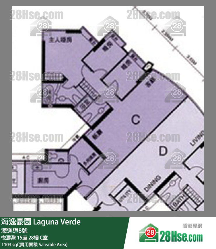 海逸豪園 悅濤灣15座28樓 C室 平面圖
