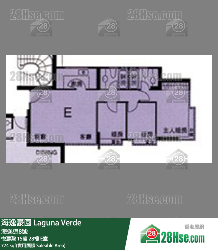 海逸豪園 悅濤灣15座28樓 E室 平面圖