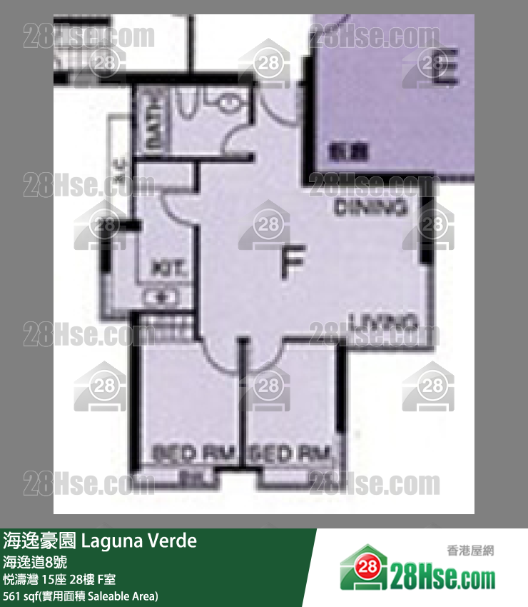 海逸豪園 悅濤灣15座28樓 F室 平面圖