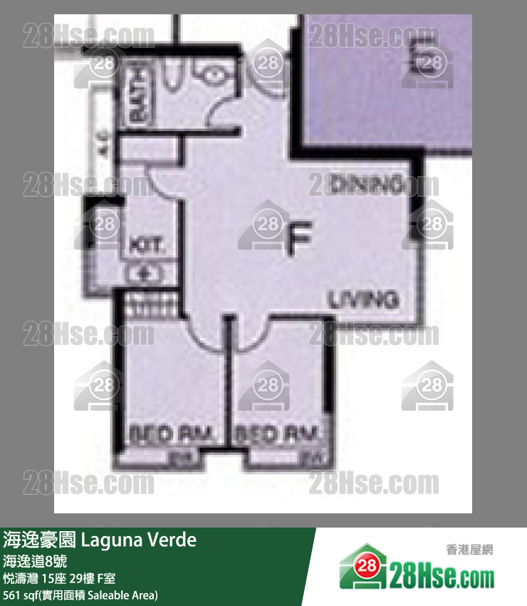 海逸豪園 悅濤灣 15座 29樓 F室 平面圖