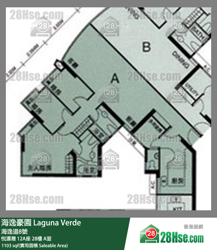 海逸豪園 悅濤灣12A座28樓 A室 平面圖