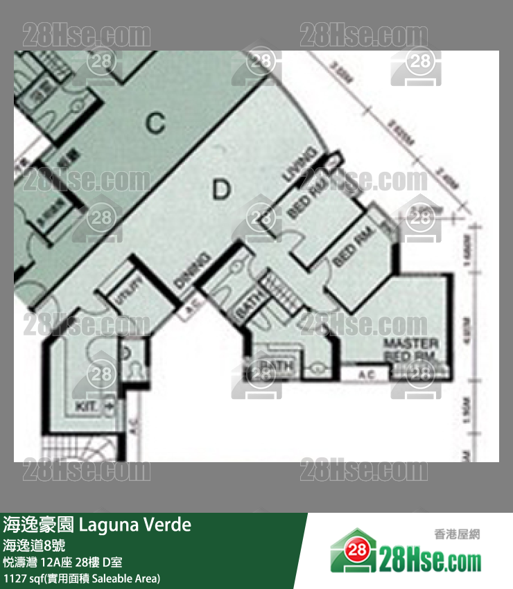 海逸豪園 悅濤灣12A座28樓 D室 平面圖