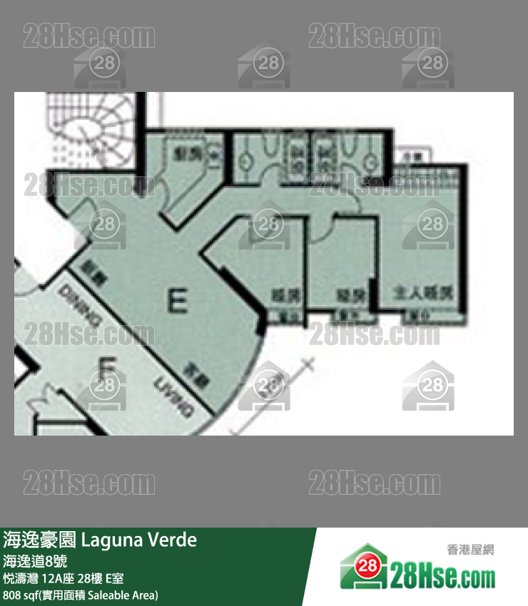 海逸豪園 悅濤灣12A座28樓 E室 平面圖