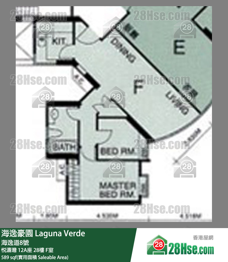 海逸豪園 悅濤灣 12A座 28樓 F室 平面圖