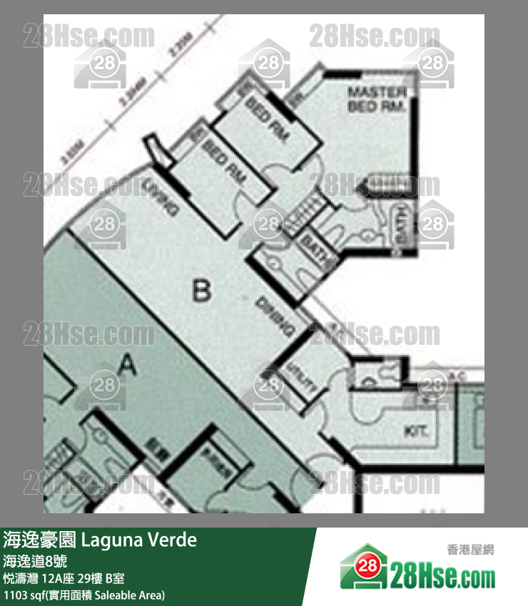 海逸豪園 悅濤灣12A座29樓 B室 平面圖