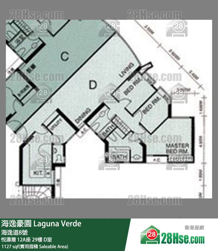 海逸豪園 悅濤灣12A座29樓 D室 平面圖