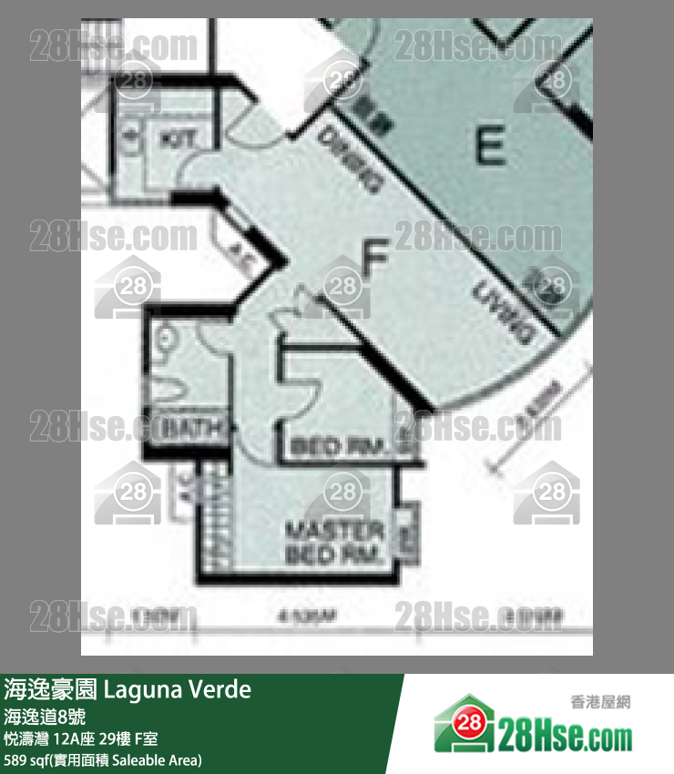 海逸豪園 悅濤灣12A座29樓 F室 平面圖