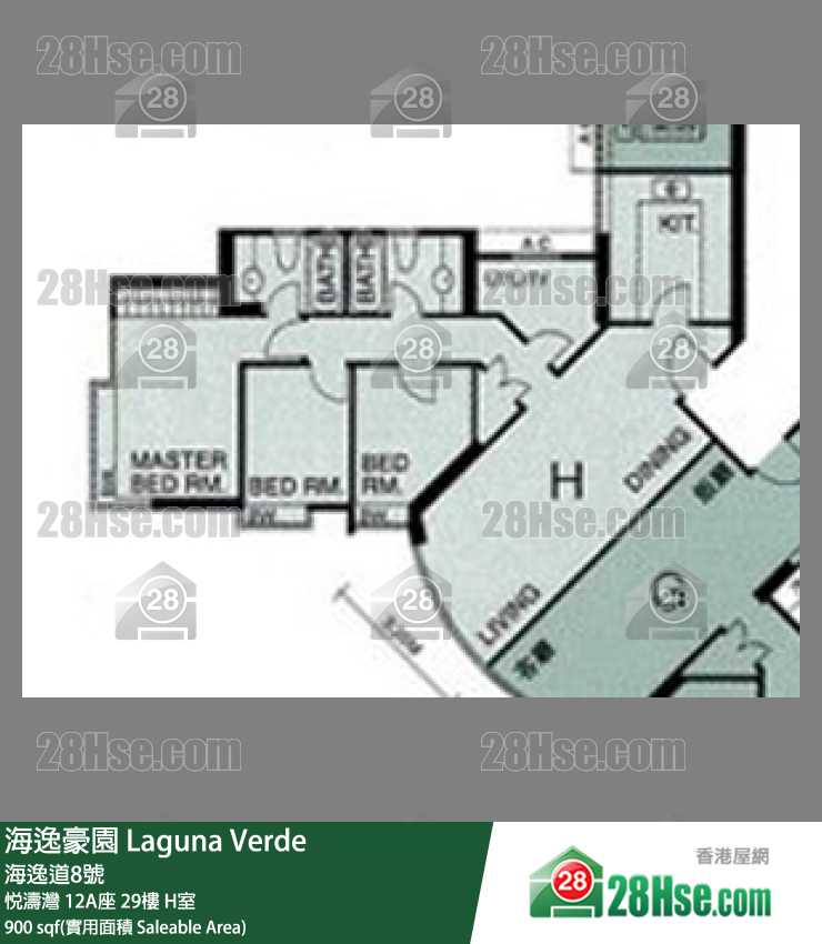 海逸豪園 悅濤灣12A座29樓 H室 平面圖