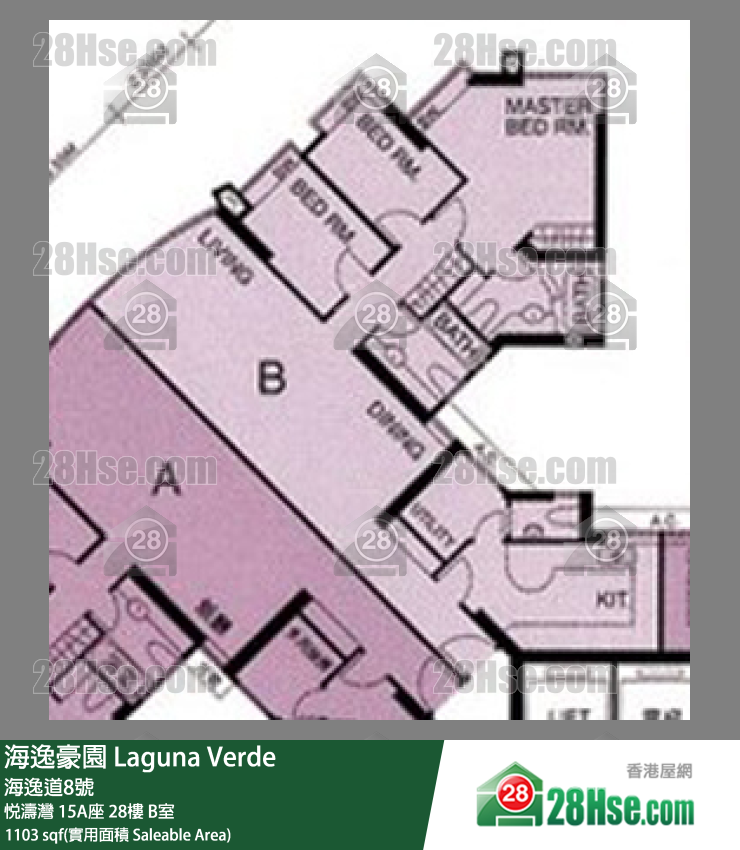 海逸豪園 悅濤灣15A座28樓 B室 平面圖