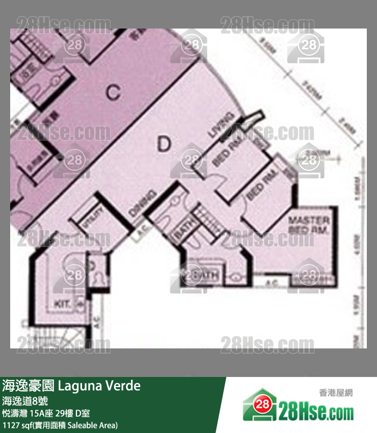 海逸豪園 悅濤灣15A座29樓 D室 平面圖