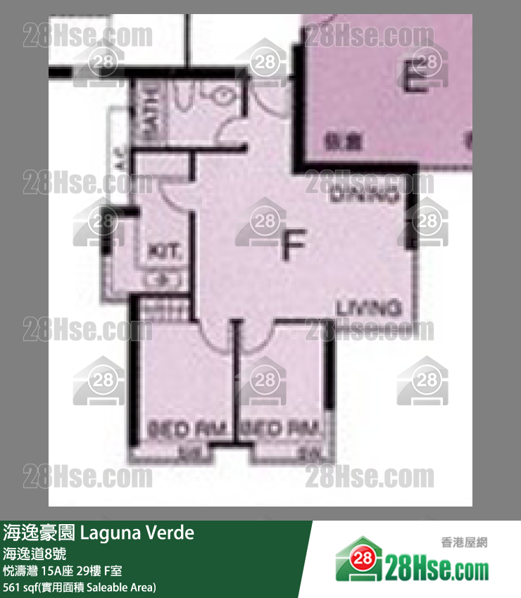 海逸豪園 悅濤灣15A座29樓 F室 平面圖