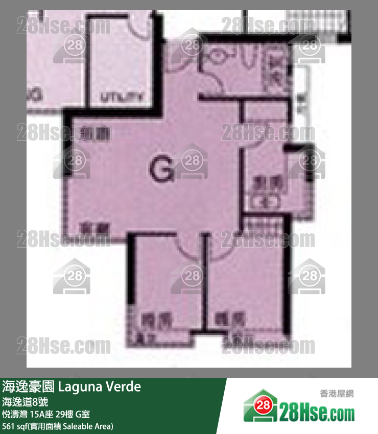 海逸豪園 悅濤灣15A座29樓 G室 平面圖