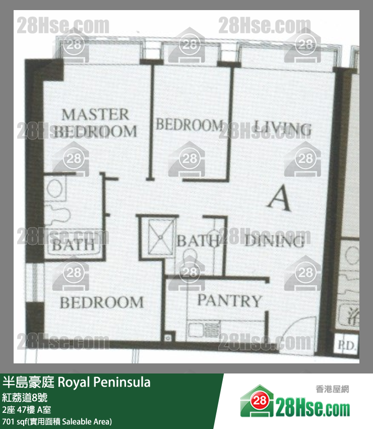 半岛豪庭 2座47楼 A室 平面图