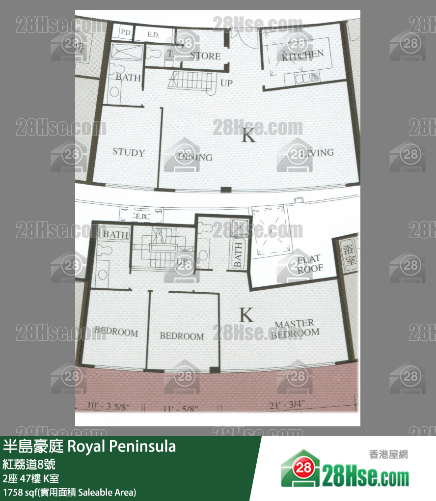 半岛豪庭 2座 47楼 K室 平面图