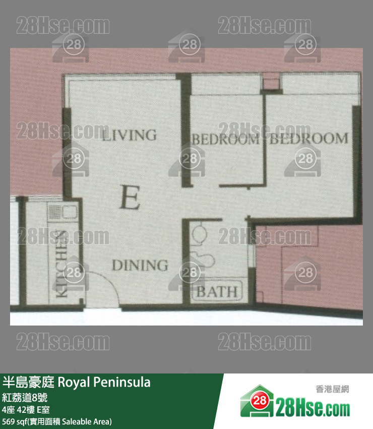 半島豪庭 4座42樓 E室 平面圖