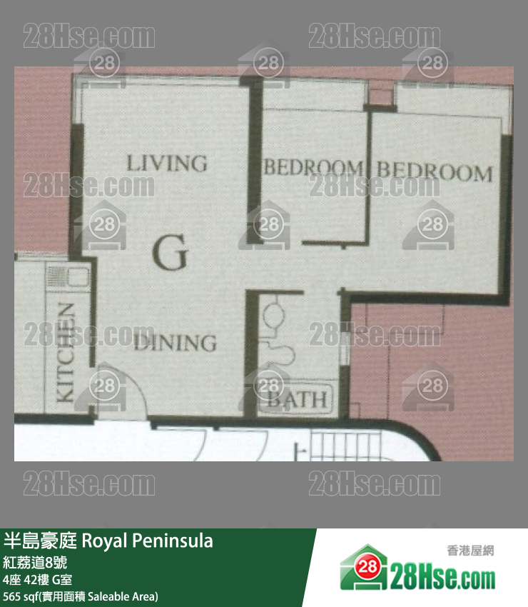 半島豪庭 4座42樓 G室 平面圖
