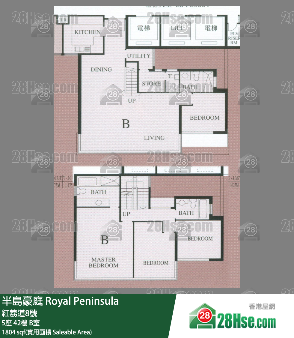 半島豪庭 5座42樓 B室 平面圖