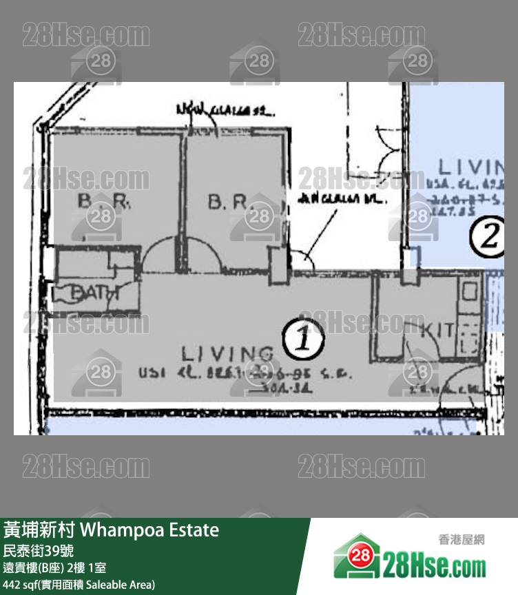黄埔新村 远贵楼(B座)2楼 1室 平面图