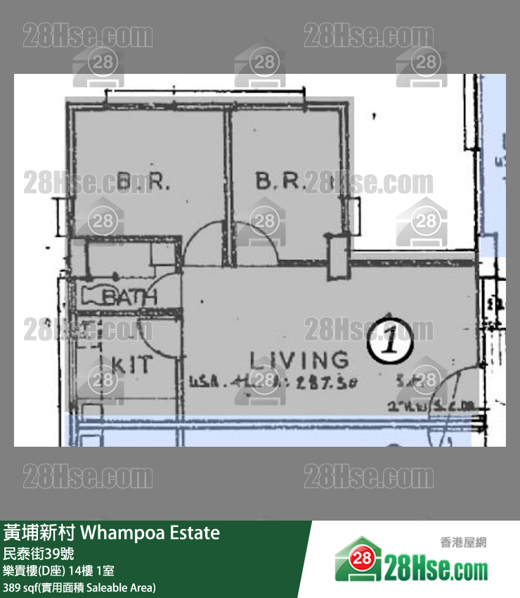 黄埔新村 乐贵楼(D座)14楼 1室 平面图