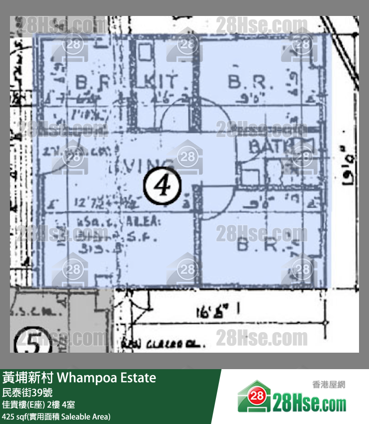 黄埔新村 佳贵楼(E座)2楼 4室 平面图