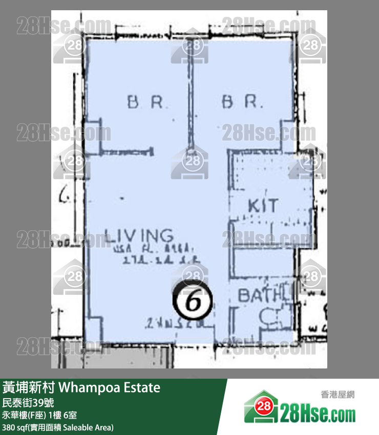 黄埔新村 永华楼(F座)1楼 6室 平面图