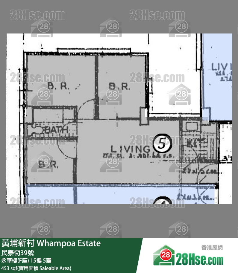 黃埔新村 永華樓(F座)15樓 5室 平面圖