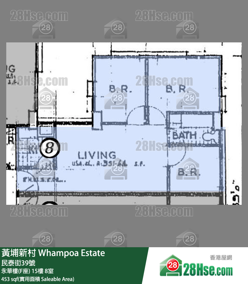 黄埔新村 永华楼(F座)15楼 8室 平面图
