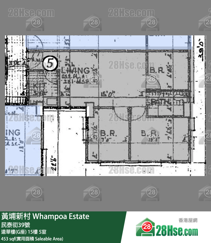 黄埔新村 远华楼(G座)15楼 5室 平面图