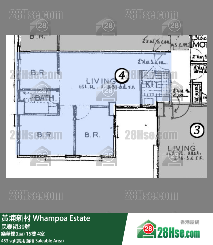 黃埔新村 樂華樓(I座)15樓 4室 平面圖