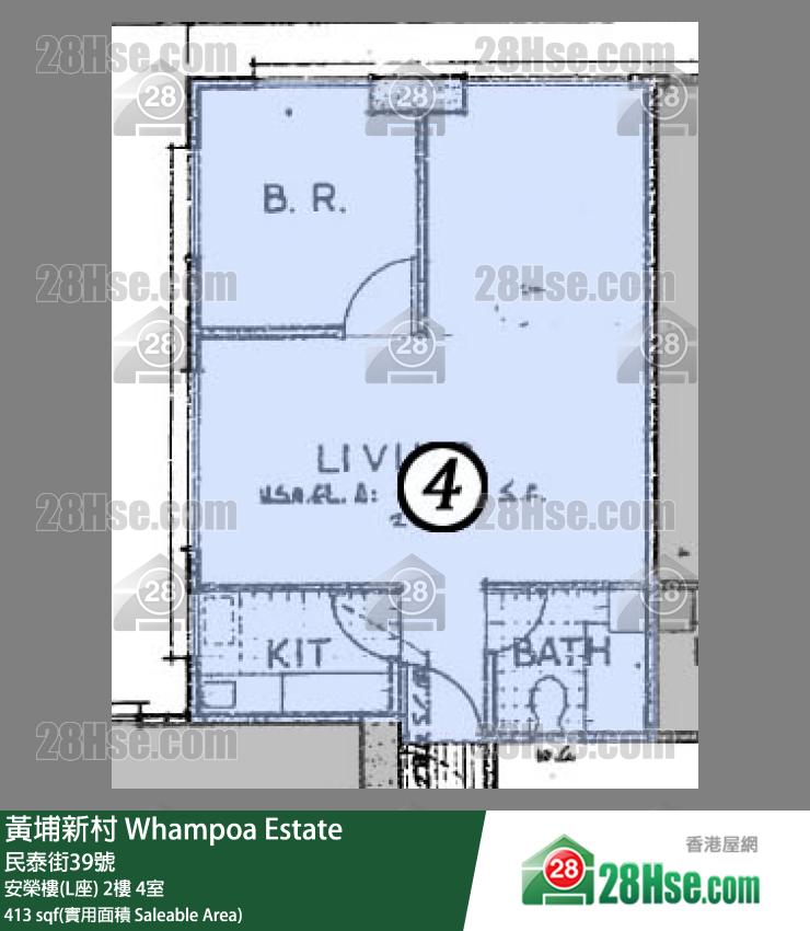 黄埔新村 安荣楼(L座) 3楼 4室 平面图