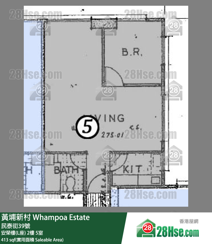 黄埔新村 安荣楼(L座)2楼 5室 平面图