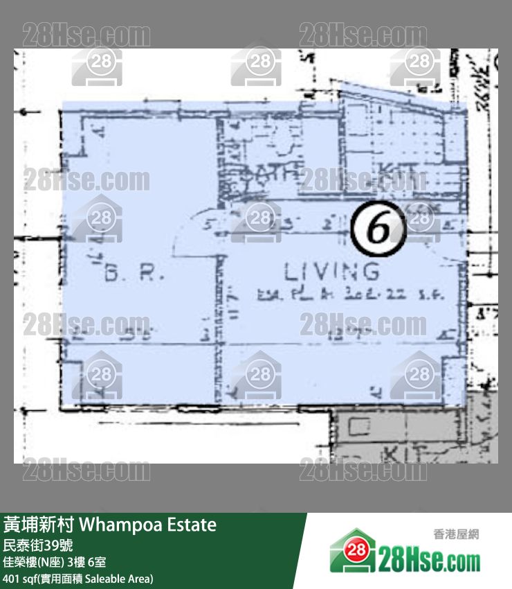 黄埔新村 佳荣楼(N座) 4楼 6室 平面图