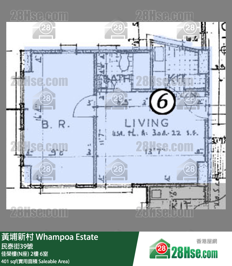 黄埔新村 佳荣楼(N座)2楼 6室 平面图
