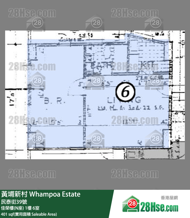 黄埔新村 佳荣楼(N座) 2楼 6室 平面图