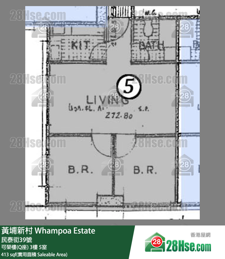 黄埔新村 可荣楼(Q座)3楼 5室 平面图