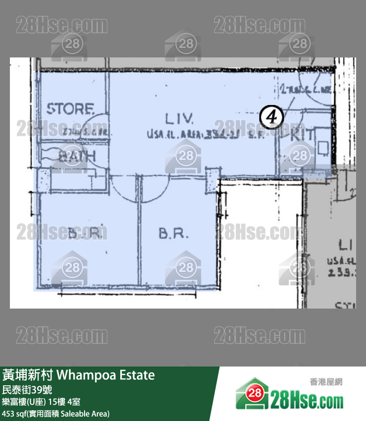 黄埔新村 乐富楼(U座)15楼 4室 平面图