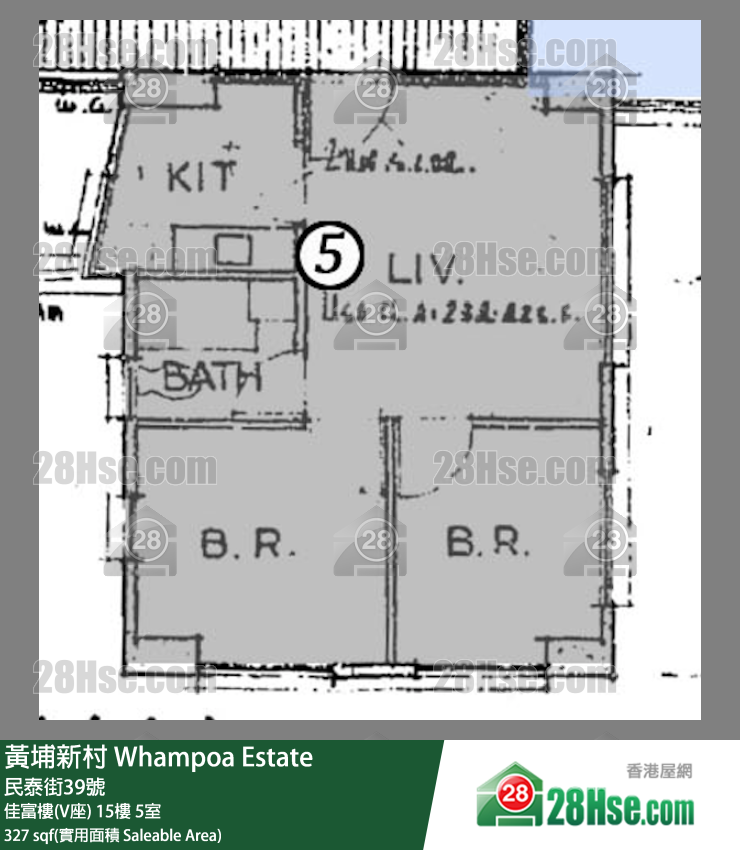 黄埔新村 佳富楼(V座)15楼 5室 平面图