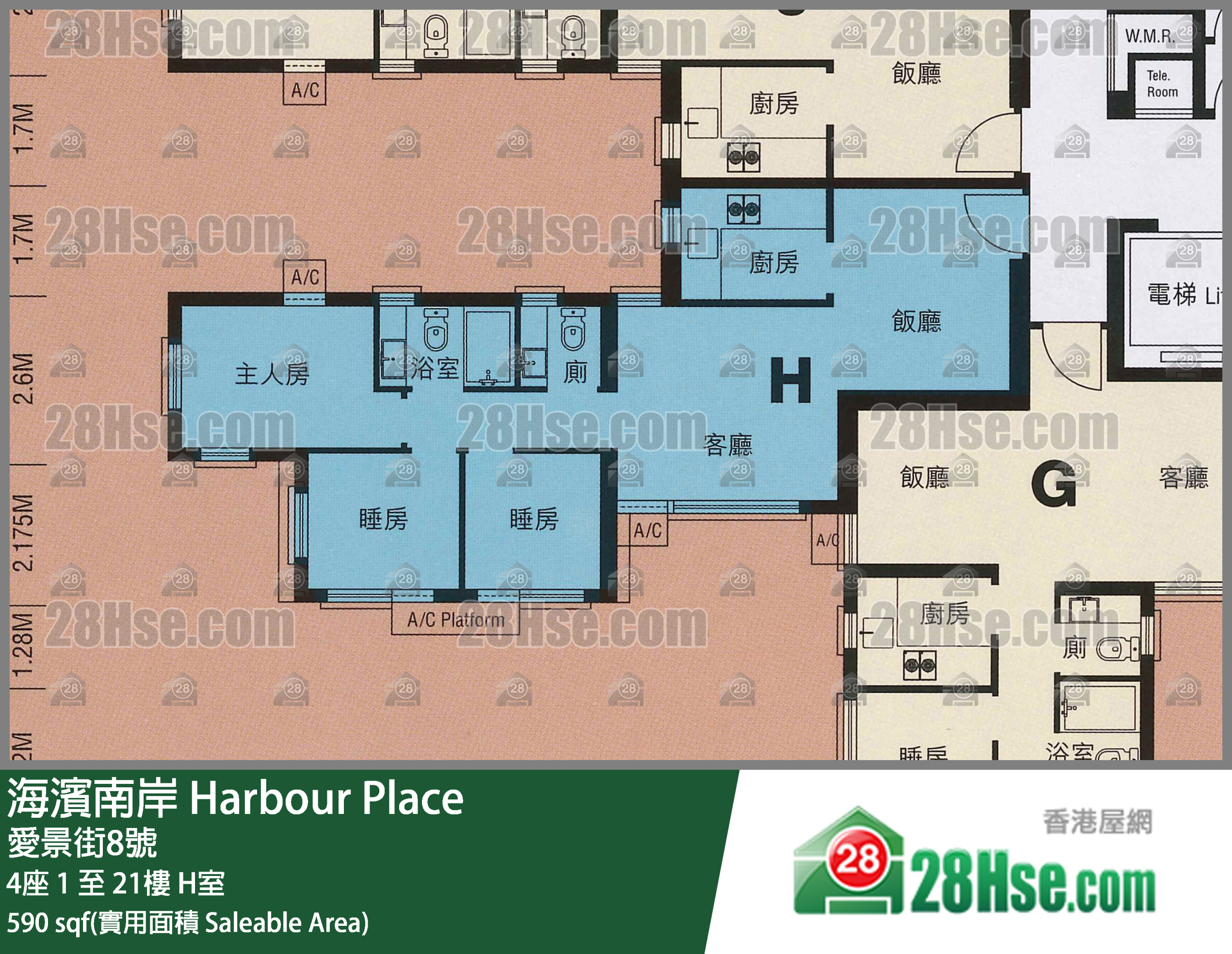 海滨南岸 单位平面图(由 28Hse 提供) 海滨南岸 单位平面图(由 28Hse 提供)