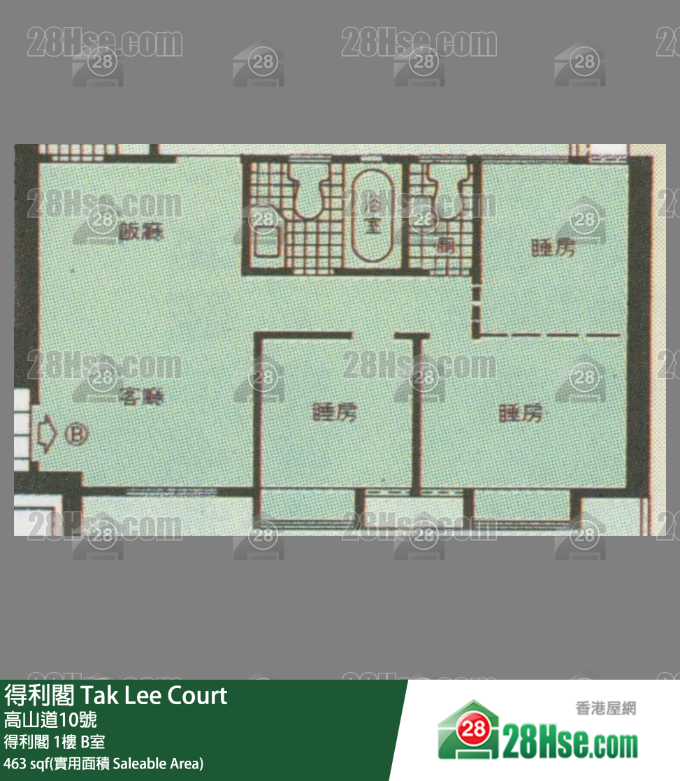得利阁 得利阁 1楼 B室 平面图