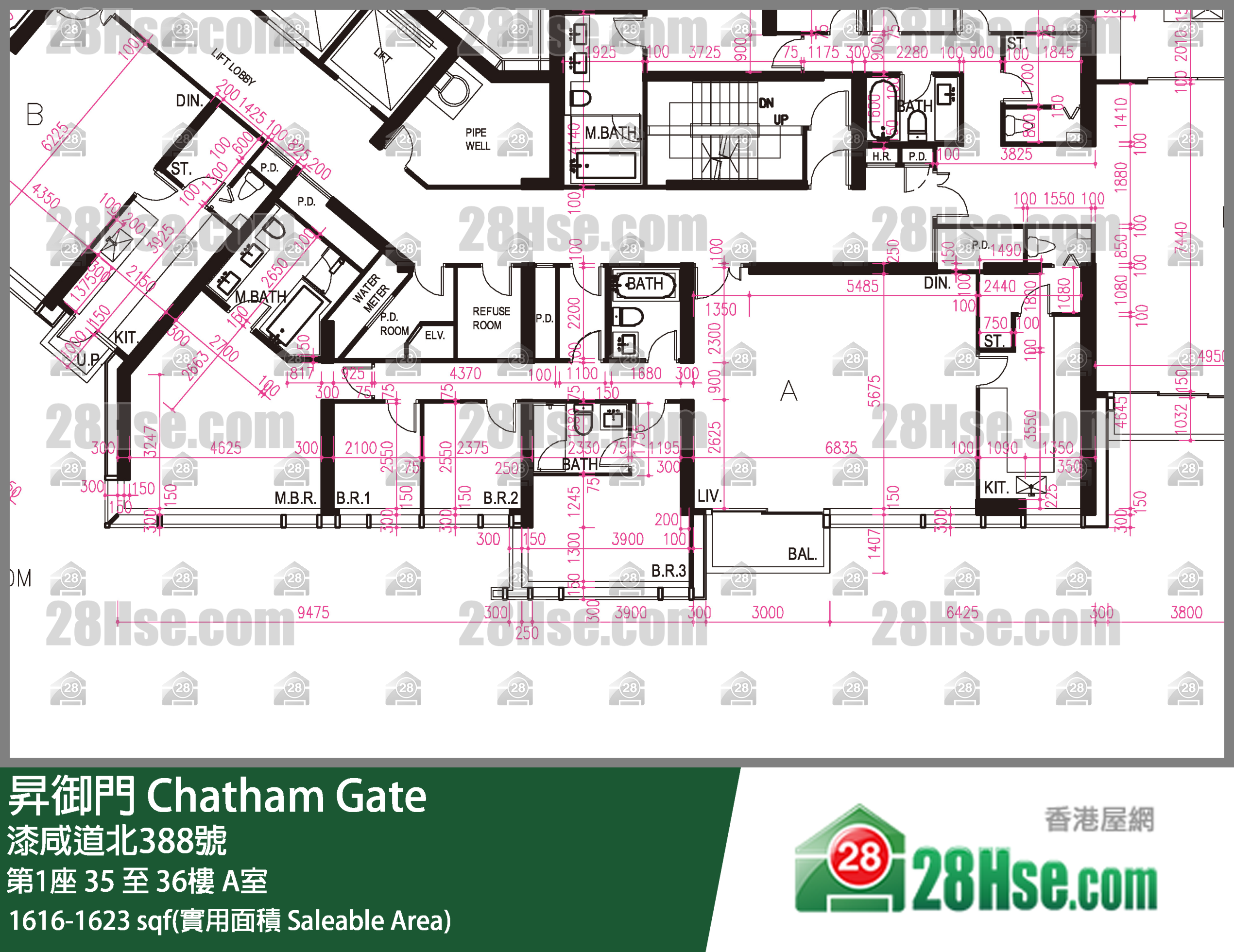 昇御門 第1座36樓 A室 平面圖