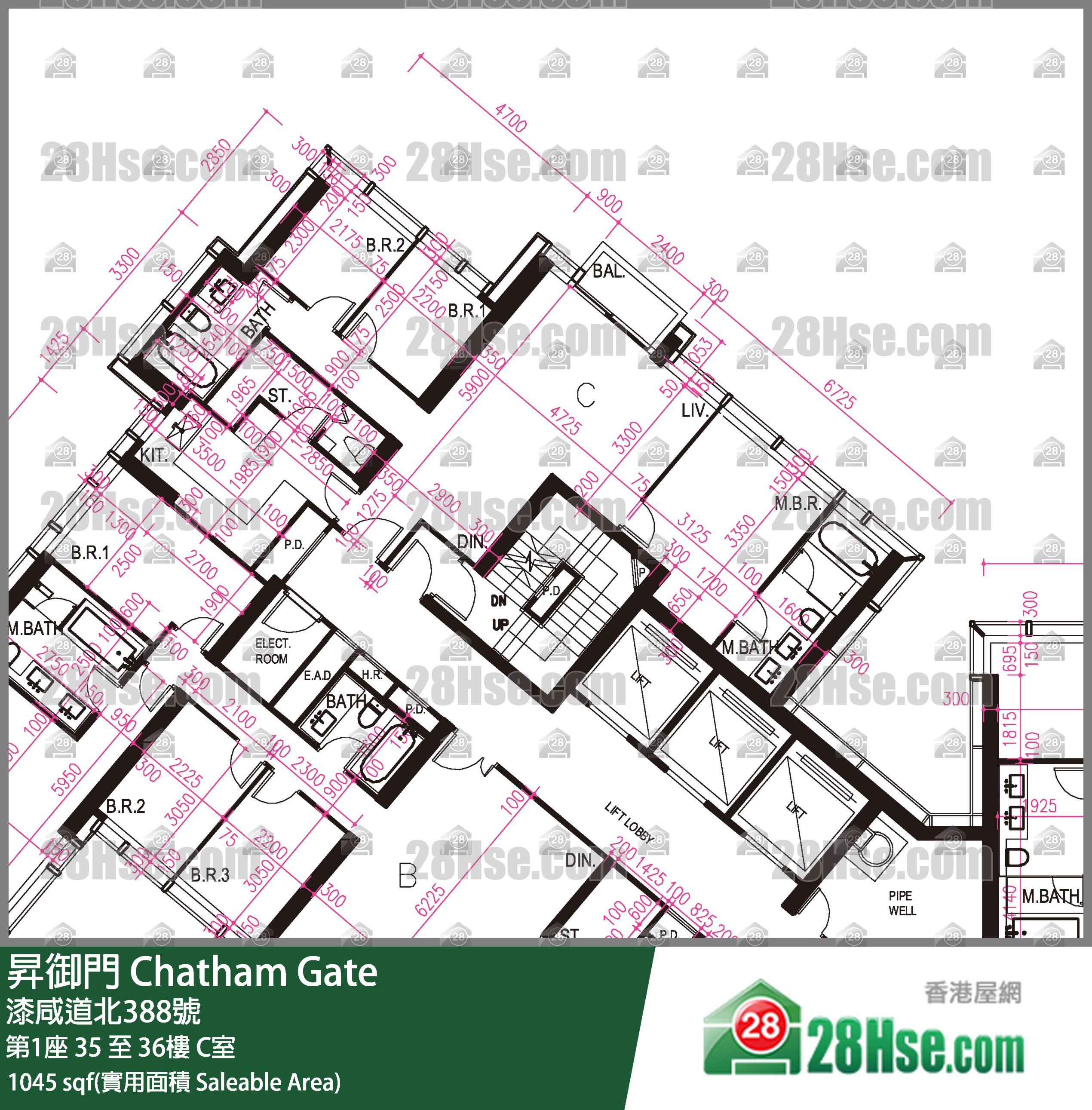 昇御門 第1座35樓 C室 平面圖