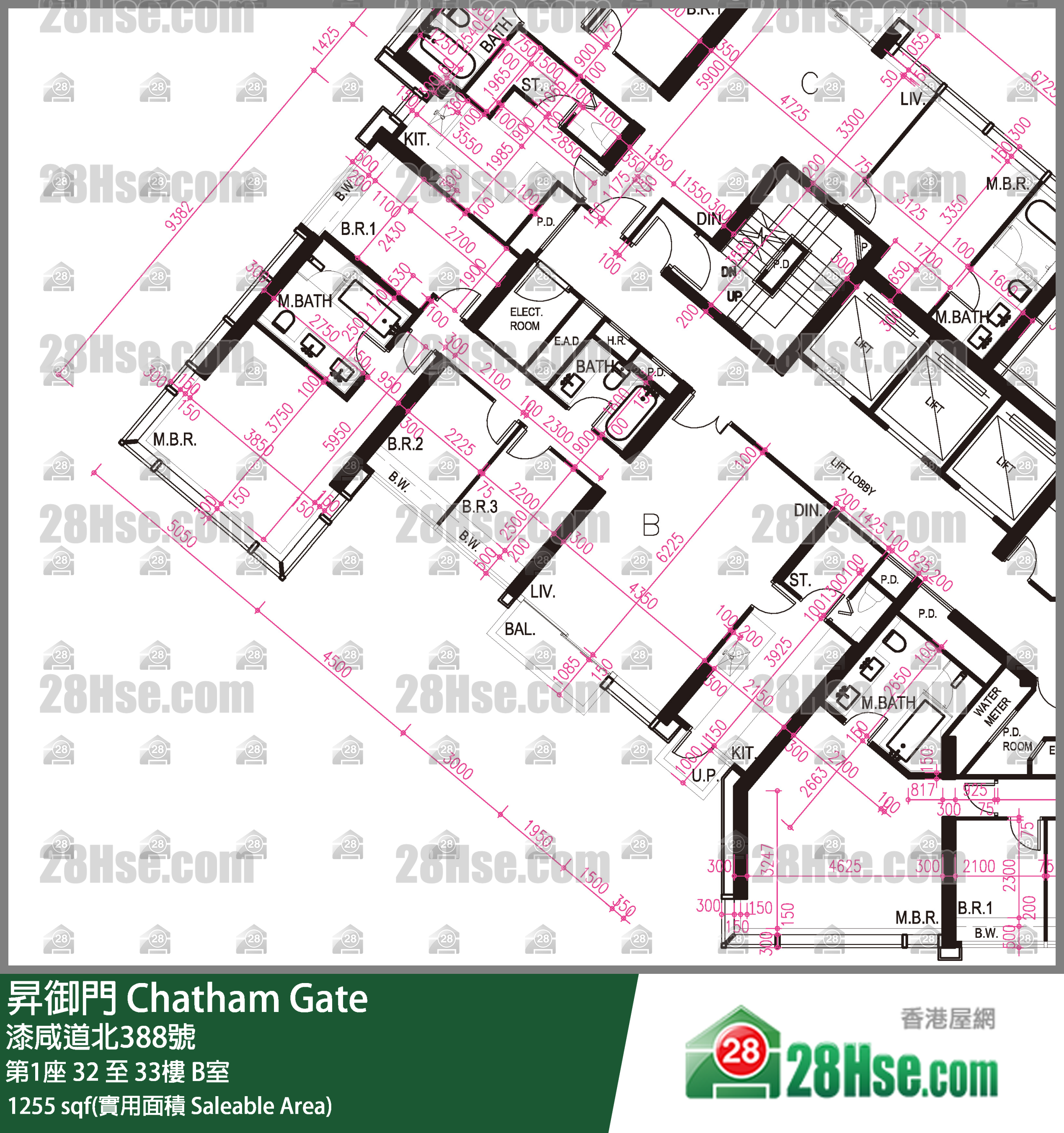 昇御門 第1座33樓 B室 平面圖