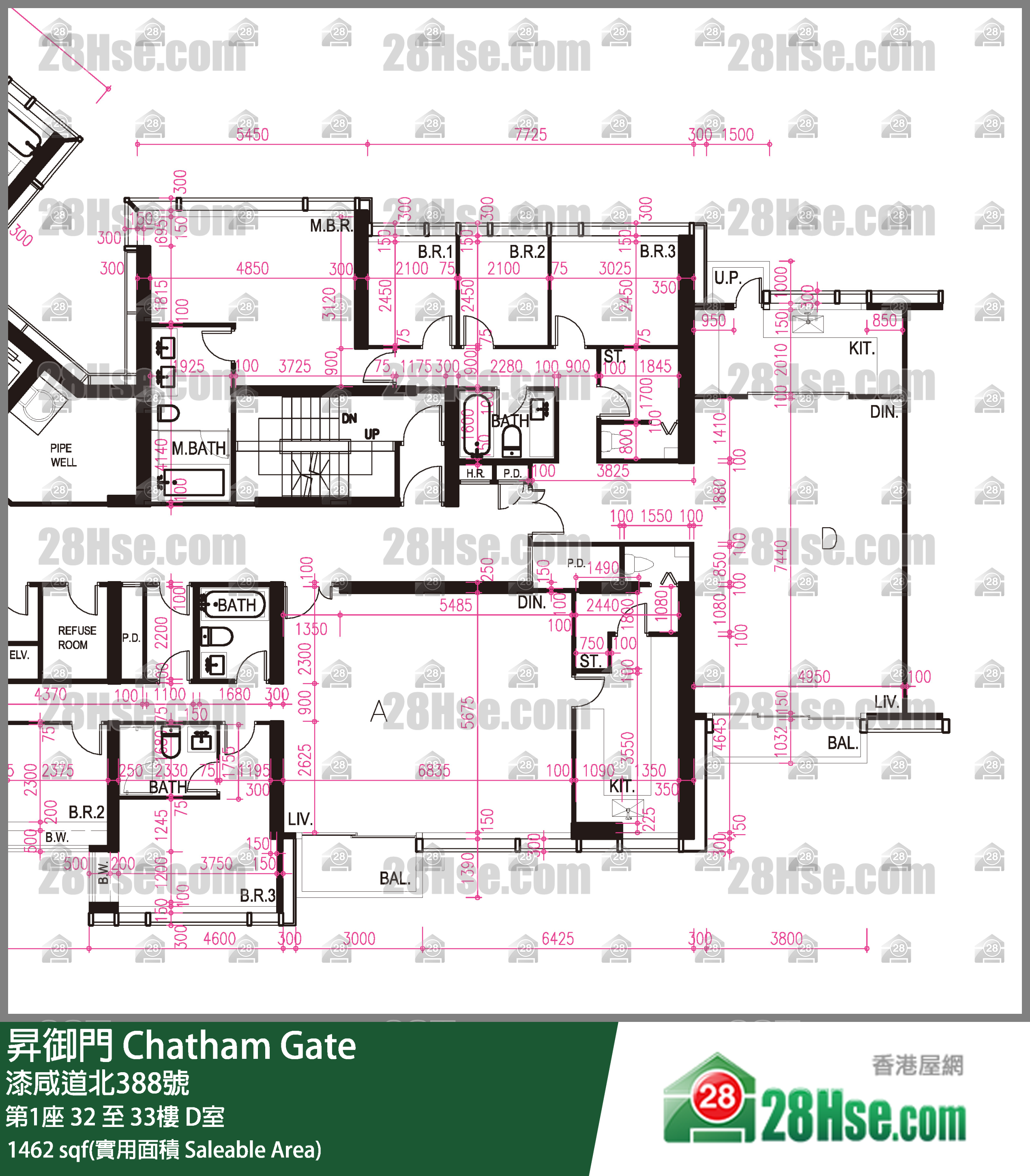 昇御門 第1座33樓 D室 平面圖