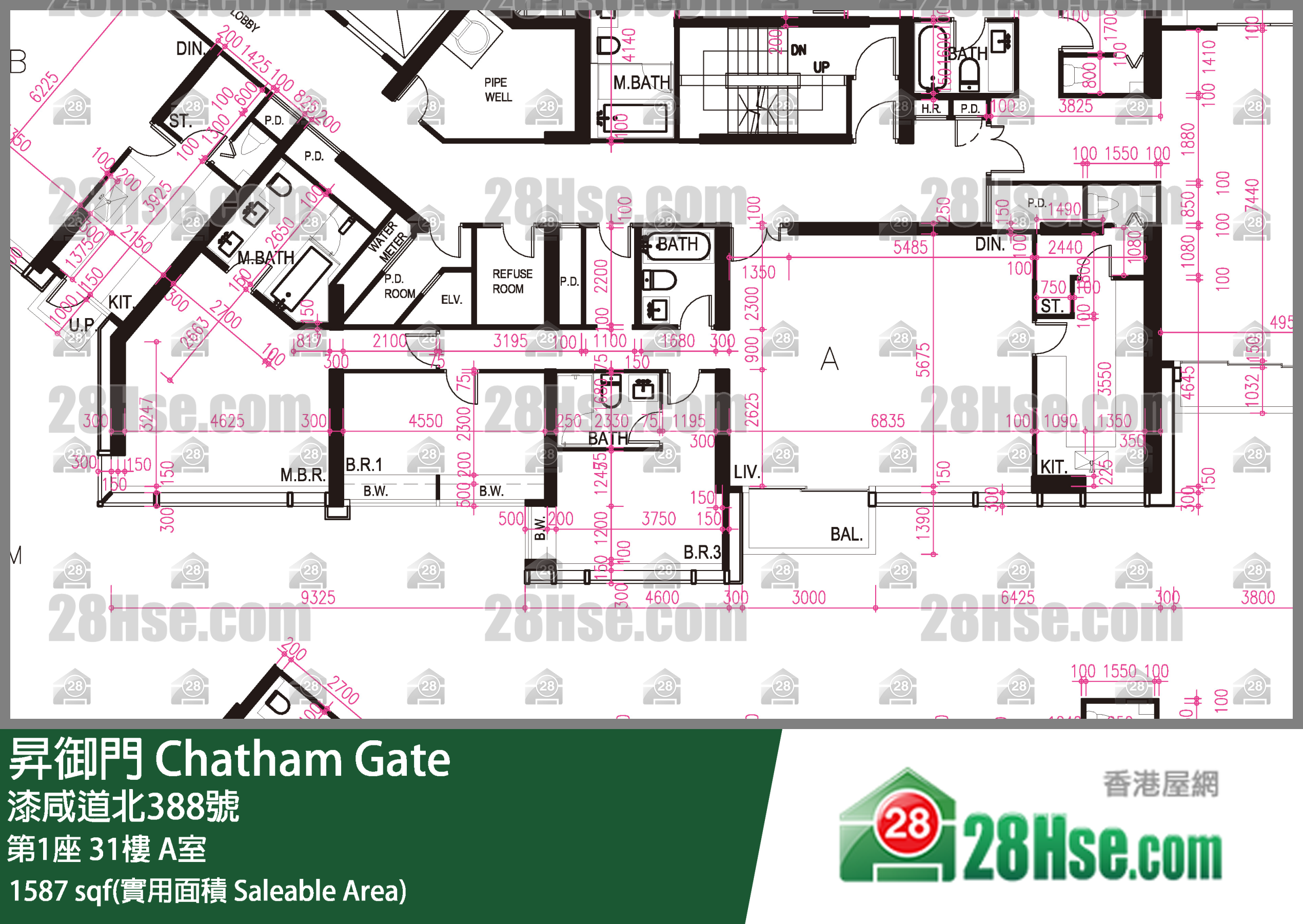 升御门 第1座31楼 A室 平面图