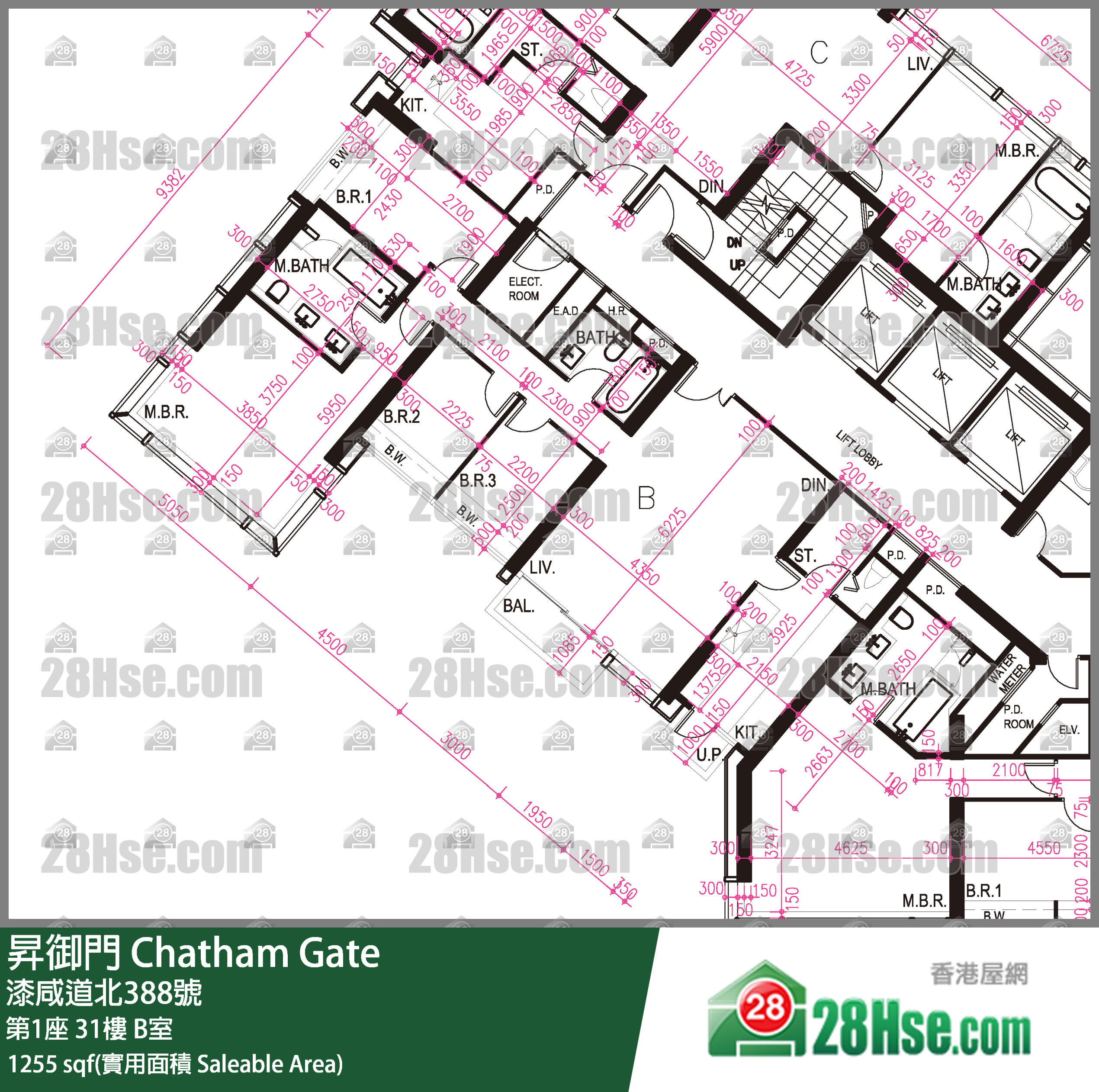 昇御門 第1座 31樓 B室 平面圖