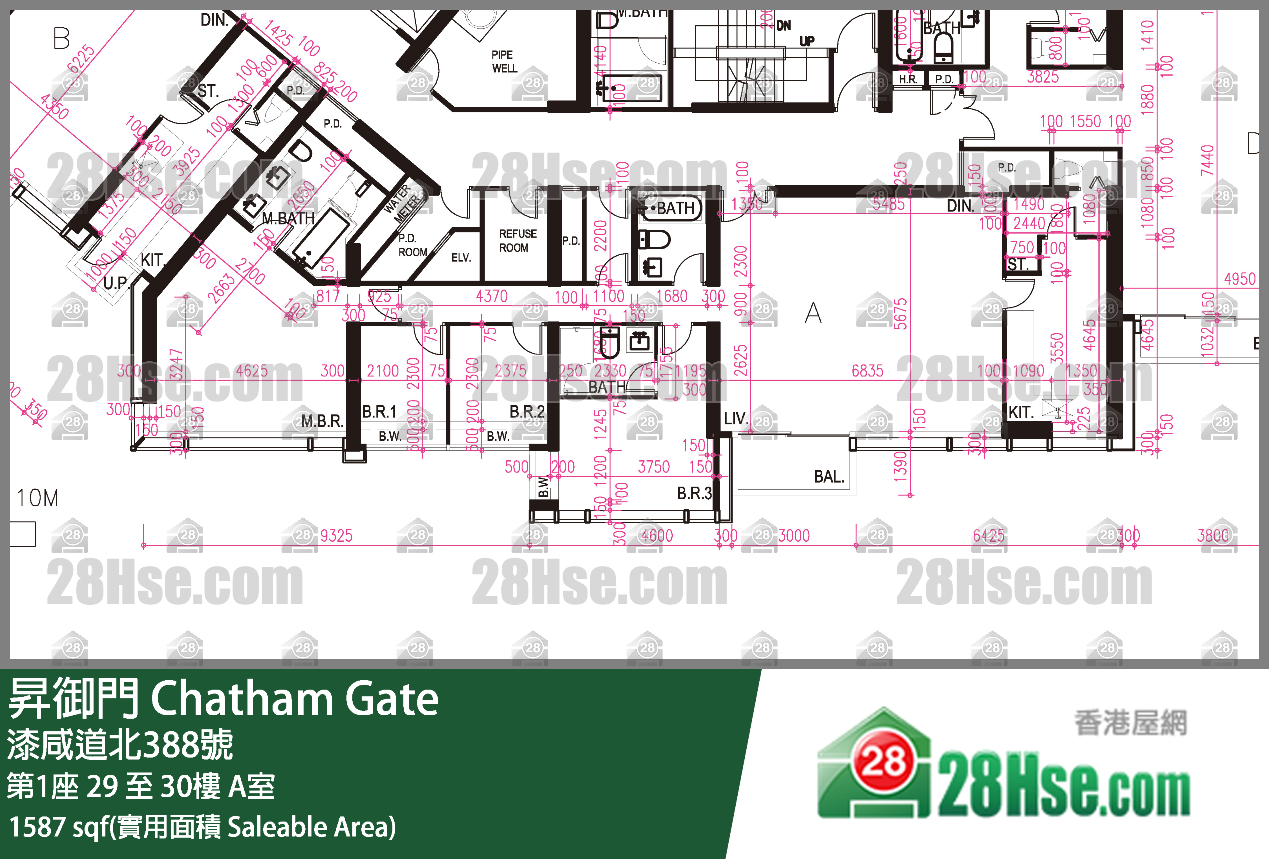 昇御門 第1座30樓 A室 平面圖