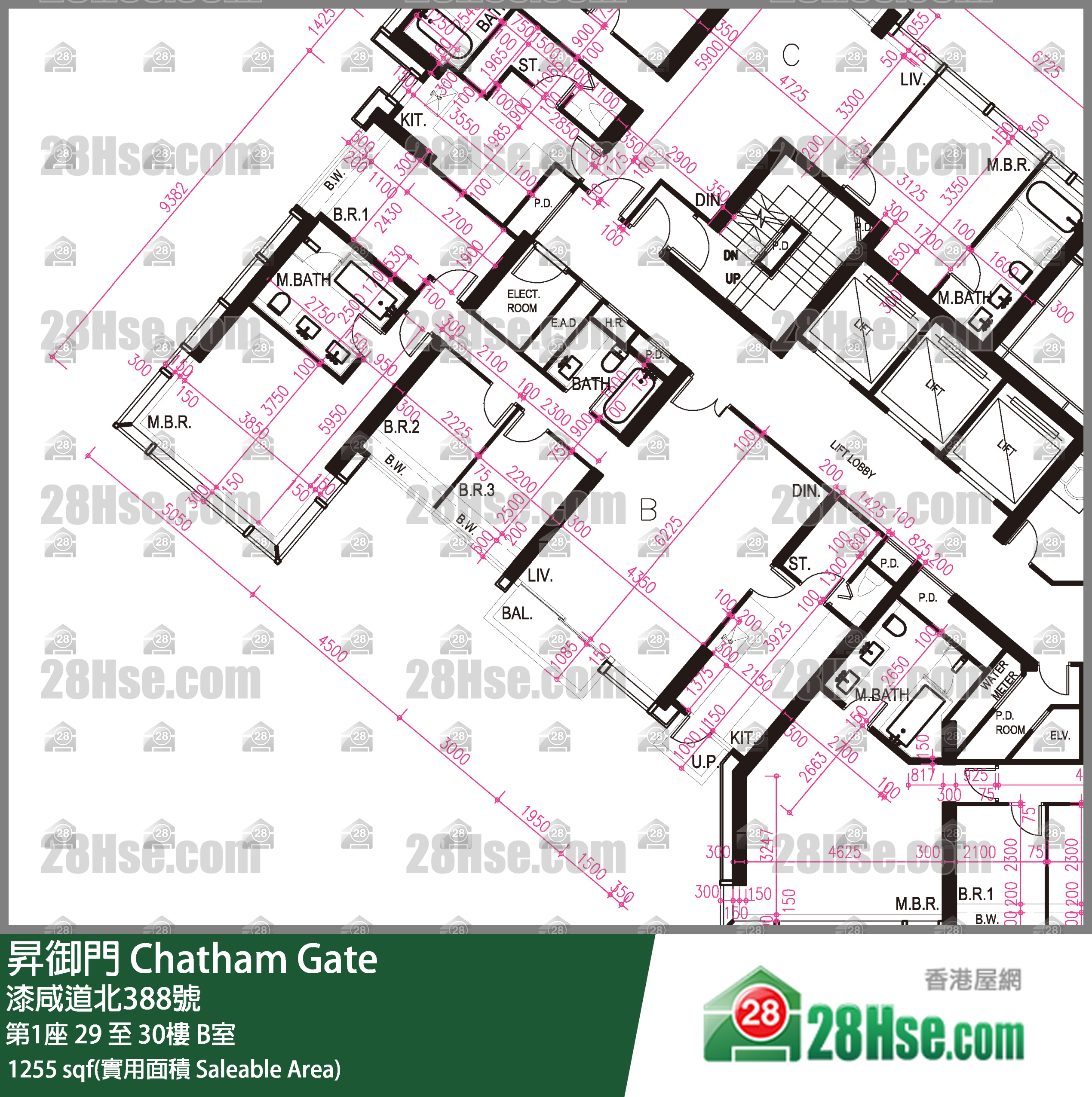 昇御門 第1座29樓 B室 平面圖