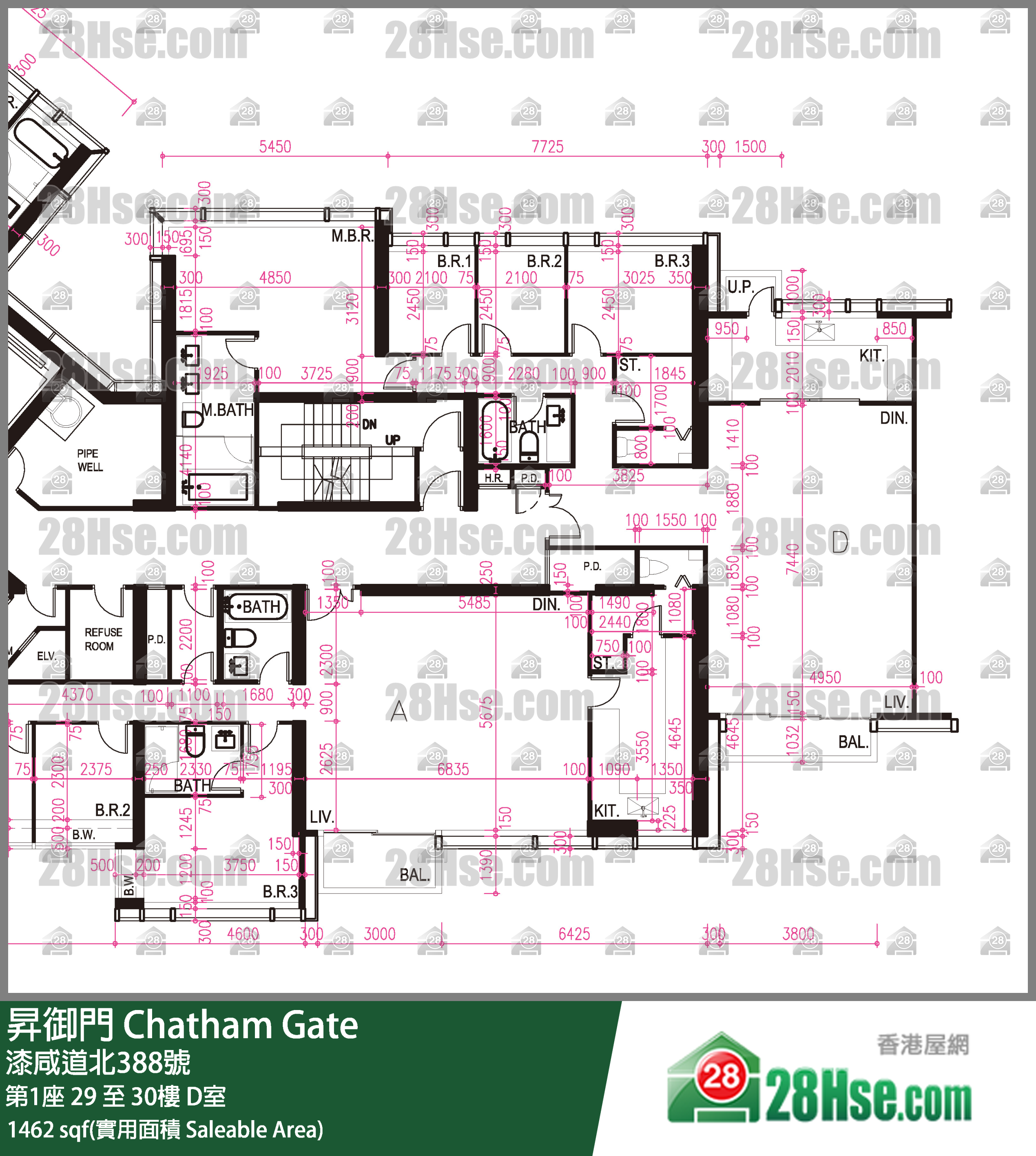 昇御門 第1座30樓 D室 平面圖