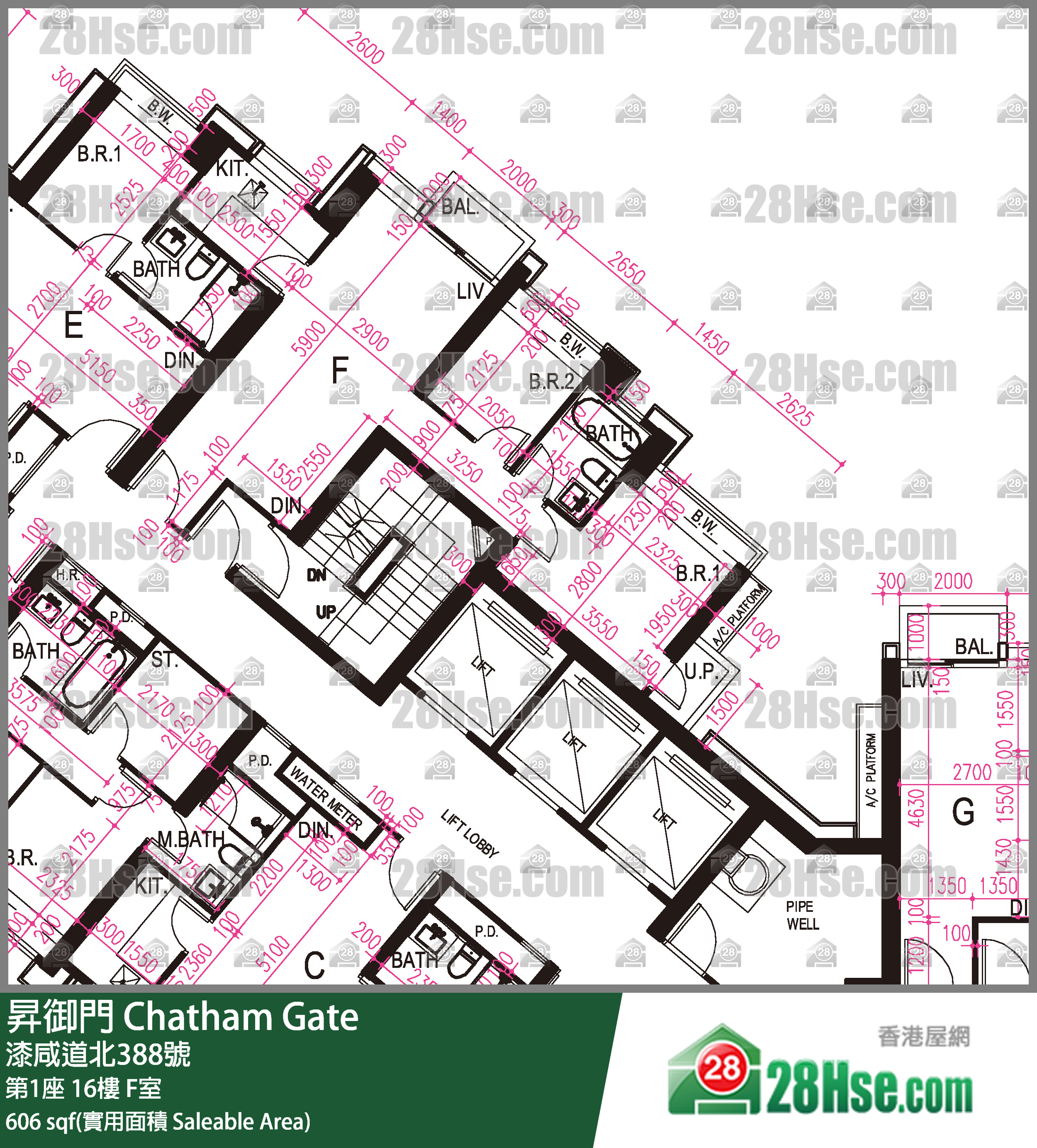 昇御門 第1座 16樓 F室 平面圖